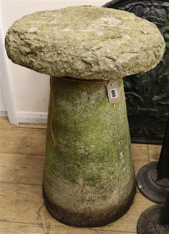 A natural staddle stone, H.74cm